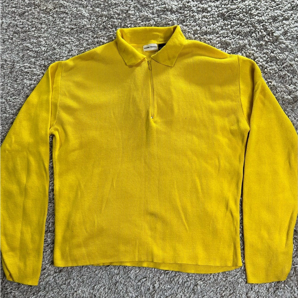 Boston Traders Mustard Yellow Zip Collar Polo